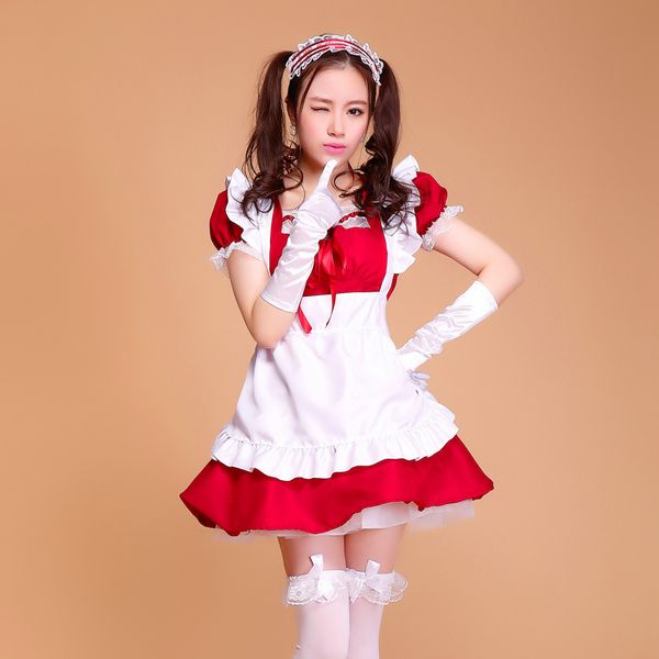 CAFE Restaurant Maid Wear serveur Uniforme professionnel à jupe courte serviteur Costume costume Sweet Lolita Vêtements