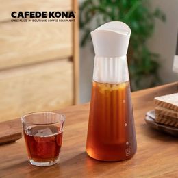 CAFEDE KONA Cold Brew Coffee Pot Cold Brew Bottle Theepot Fruit Theepot Grote capaciteit Glas Ice Drop Cold Brew Pot Materiaal: hoog borosilicaatglas, PET, ABS
