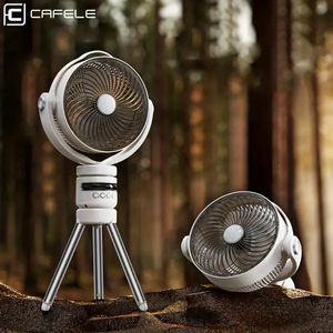 Cafele Ventilador para acampar, batería de 10800 MAh de duración súper larga, ajuste de viento de 8 velocidades con control remoto, cabezal de agitación automático de 180 °, luz LED ajustable de 3 velocidades