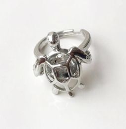 El anillo de jaula puede abrirse y sostener el montaje de tortuga de tortuga de tamaño de cuentas de perlas de 8 mm de perlas.