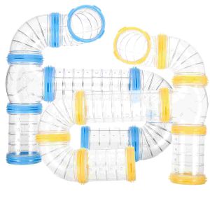 Cages 2 SETS Kit de tube de hamster Supplies Cage DIY Connecteur Guinée Pig Toys Tunnel Rat Clean Pipeline Externe