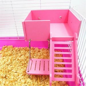 Kooien 2020 Hamster Speelgoedset Buisladder Tunnelkooi Wiphuis Regenboogschommel Kleine Dieren Huisdieren Speelspeelgoed voor Rat Muis Muizen Hamsters