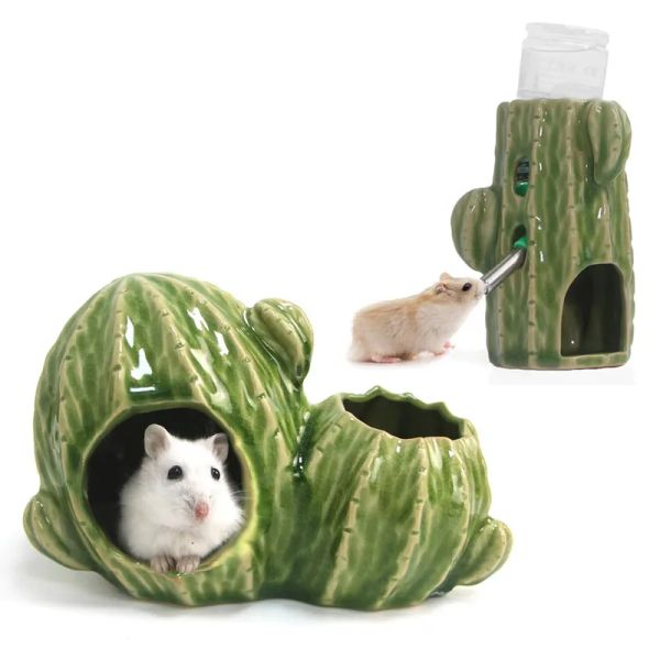 Jaulas 2024, casa para hámster para ratas, artículos pequeños para mascotas, jaula de cactus de cerámica para erizo, jaula para hámster, productos para mascotas de conejo, chinchilla