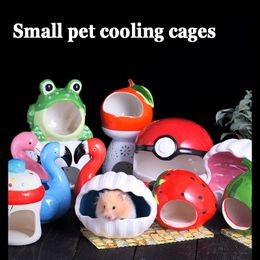 Kooien 21 Design Keramiek Hamster Nest Kawaii Leuke Vorm Roden Rat Cavia's Grote Grote Kooien Thuis voor Zomer Koeling Accessoires