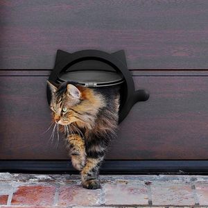 Kooien 4 Weg vergrendelen Pet Cat Flap Deur Gate Kleine Ronde Intelligente bediening Deur Pet ABS Plastic Venster Vergrendeling Beveiligingskatten Gates