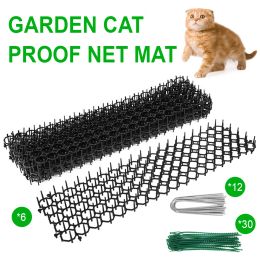 Cages 6 / 10pcs Jardinefing Cat Scat Mat Anticat répulsif Anticat avec des bandes de piqûres à pointes STAPS DÉTERRENT