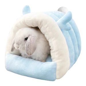 Cages lit chaud pour lapins, maison pour petits animaux domestiques, nid de lapin épais, cachette, accessoires pour Hamster, chenil pour cochon d'inde