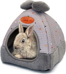 Kooien Konijnenbed Warm Cavia Grotbedden Schattige Strik Huis Schuilplaatsen Kooi Accessoires Dwergkonijnen Hamster Konijn Fretten Chinchilla