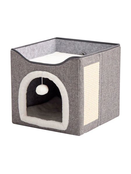 Cages lit pour chat chaud maison pour animaux de compagnie quatre saisons maison de chat universelle pliable panier pour chien tente petit tapis pour chien fournitures lit pour chats