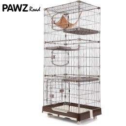 Cages Cat Cage PlayPen Grand espace Maison de luxe avec Hummock Indoor Twocoury Twocoury