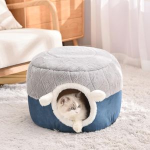 Kooien Opvouwbaar Fleece Schattig Dierbenodigdheden Puppy Kitten Nest Kennel Winter Warm Zacht Slapen Bed Kussen Huis Voor Kleine Hond Kat