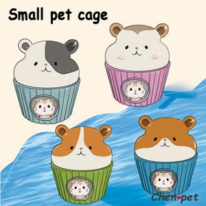 Cages mignon joli Design petit Mini Animal de compagnie Cage Hamster literie maison nid pour Hamster cochon d'inde Chinchilla accessoires