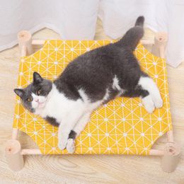 Cages Quatre saisons peuvent être utilisées litière pour chat hamac amovible et lavable en toile de bois massif litière pour chat petites fournitures pour animaux de compagnie