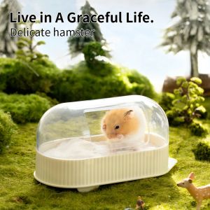 Kooien hamster badkamer transparante cavia muis gerbille toilet kooi doos bad zand bad doos speelgoed huis kleine huisdiertoevoer accessoires