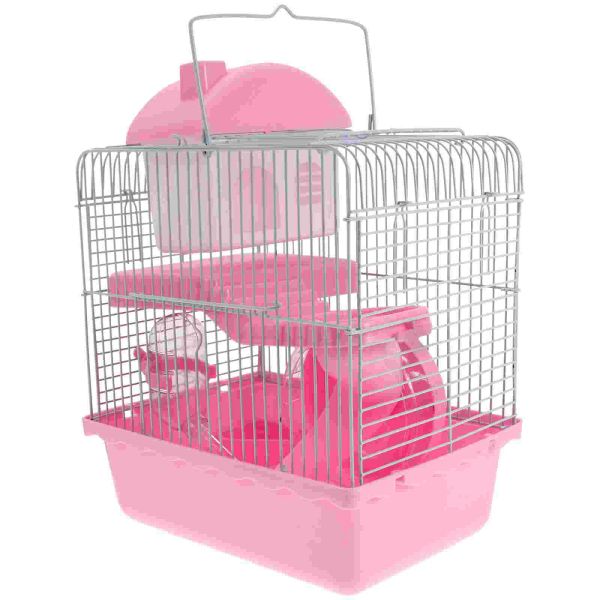 Cages Hamster Cage nid guinée stylo cachette cabane plastique hérisson maison voyage petit distributeur d'eau petite Double couche Cage pour animaux de compagnie