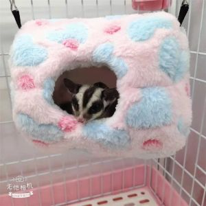 Kooien Hamster Eekhoorn Katoen Fleece Zachte Hangmat Kooien voor kleine dieren Hangende slaapnest voor cavia Suger Zweefvliegtuig Huisdieraccessoires