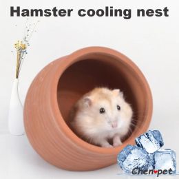 Cages Hamster nid de couchage d'été, petit animal de compagnie, Cage rafraîchissante en céramique pour cochon Guniea, Rats, accessoires pour Hamster, jouet fait à la main