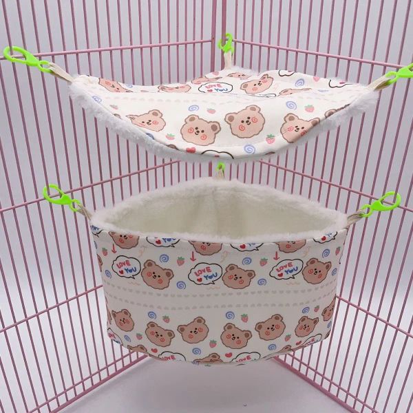 Cages Nouveaux hamster chauds d'hiver Hammac pour rats Rolen Small Animal Guinée Pig Ferret Doubelle de coton en peluche