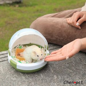 Kooien Nieuwste ontwerpen Draagkooien voor kleine huisdieren met waterfles Hamster Chinchilla's Neem reiskooien Accessoires voor kleine dieren