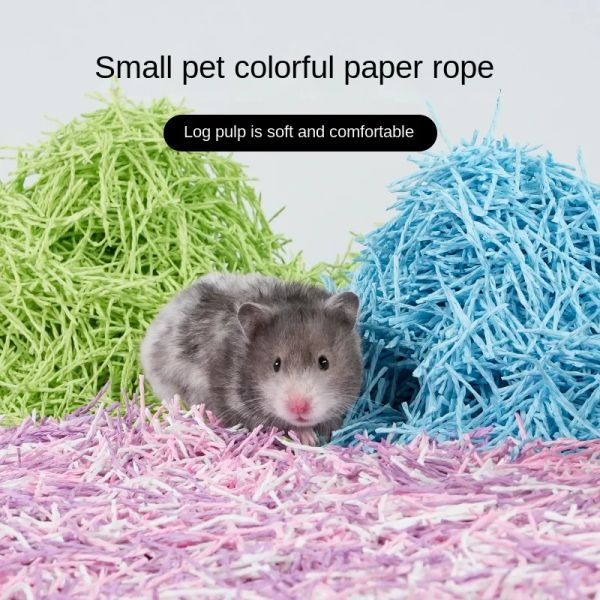 Cages en papier corde en papier coton hamster litière poussière de petite cage animale alimentation additionne