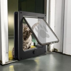 Cages PET Access Porte Porte de rabat Porte de chat avec cadre intérieur 4way verrouillage des intempéries chien et porte de chat Abs Swing Cat Door Swing Interrupteur