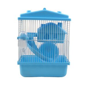 Cages en plastique pour animaux de compagnie, petits animaux, Hamster, Double couche, jouet pour animaux de compagnie, fournitures pour Hamster, 23x17x30 cm