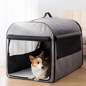 Jaulas Bolsa de transporte para perros portátil Coche para mascotas Cajas de viaje Vehículo Plegable Cama suave Casa de perrera plegable