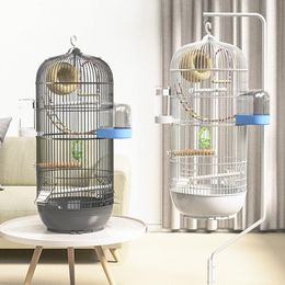 Kooien Ronde Vogelkooi Voor Buiten Luxe Grote Fokken Miniatuur Vogelkooi Dienblad Roestvrij Staal Binnen Jaula Pajaros Vogelaccessoires