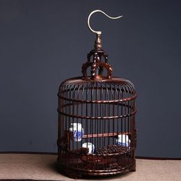Cages Ronde en bois grande Cage à oiseaux voyage en plein air fournitures de luxe pour pigeons accessoires pour perroquets nichoir Cage suspendue Perroquet article pour oiseau