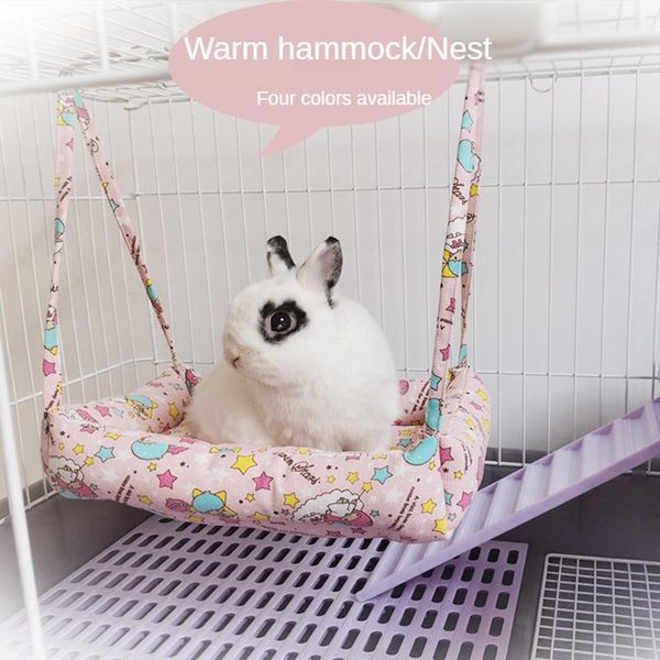 Cages Petit nid de coton pour animaux de compagnie Lit de lapin épais et chaud Hamac de lapin Cochon d'Inde Nid de Chinchilla Petits animaux Hamac Petit nid d'animaux de compagnie