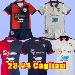 Cagliari 2023 Calcio Soccer Jerseys Gobbi 23 24 Joao Pedro Godin Nandez Centenary Verse