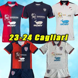 Cagliari 2023 Calcio Soccer Jerseys Gobbi 23 24 Joao Pedro Godin Nandez Centenary Version Football Shirts Maillots de Futol Men Home weg