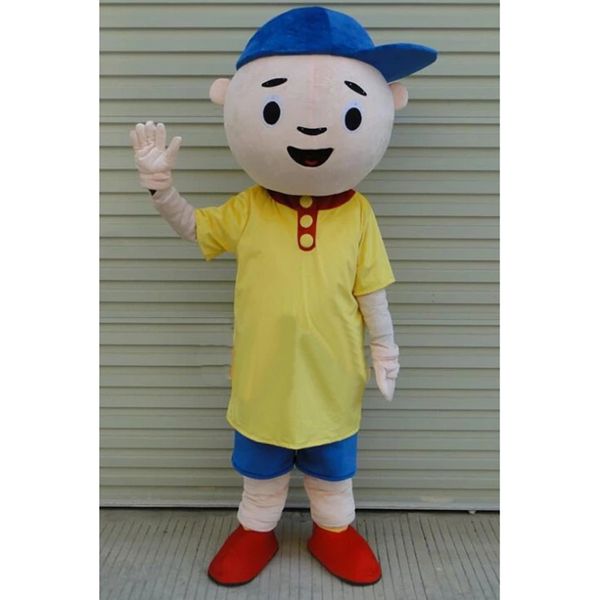 Caillou Boy Mascot Costume Trajes de Halloween Ropa Personaje de dibujos animados hecho a mano Halloween Navidad Pascua Adulto