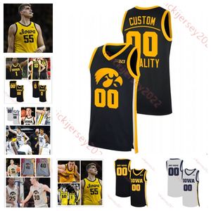 Caitlin Clark Hawkeyes Mens Basketball Jersey zelfs Brauns Brock Harding Ladji Dembele Ben Krikke Pryce Sandfort Owen Freeman Custom Ed Iowa Jerseys