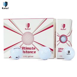 Caiton 12 pièces balles de golf extrême distance-noyau double couche avec conception aérodynamique-volez plus loin et plus stable 240110