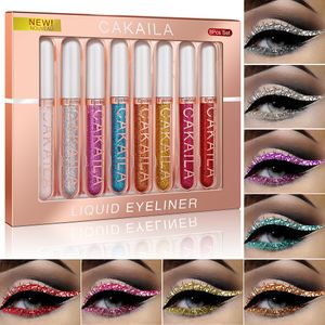 Cakaila 8 kleuren matte vloeibare eyeliner wit zwart blauw groen geel snel snel droge eye liner potlood set