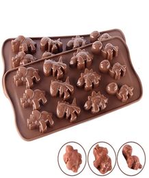 Cake Baking Mold 12 Dinosaurs Cartoon Dieren Chocolade schimmels Silica Gel Ice Rooster Die nieuwe aankomst 1 8tl L13641270