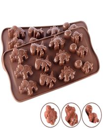 Cake bakvorm 12 dinosaurussen cartoon dieren chocolade schimmels silicagel ijsrooster dobbelsteen nieuwe aankomst 1 8tl l16321398