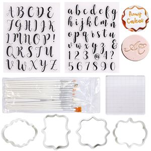 Cake Decorating Tools Alphabet Fondant Cookie Silicone Mold Letters Biscuit Baking Tool Cutter Embosser 220809