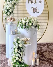 Cake Desk Dessert Tafel Ronde Cilinder voetstuk Display Art Decor Plints Pillars For DIY Wedding Decorations Holiday9006327