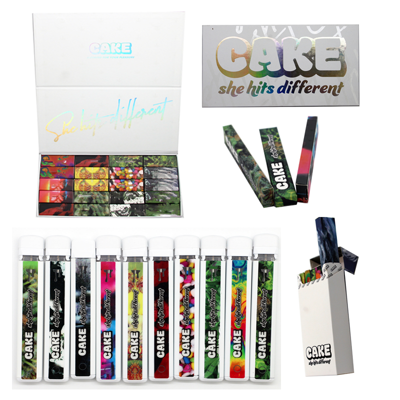 Cake Disposable E Cigarettes Rechargeable 280mAh Battery Vape Pen Starter Kits Vapes Bar Cartridges 1ml Empty Pods
