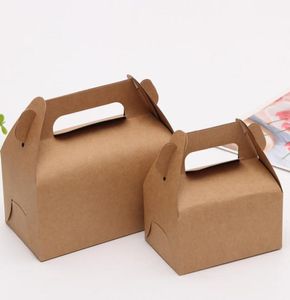 Boîte en papier Kraft pour gâteaux et aliments, avec poignée, pour noël, anniversaire, fête de mariage, emballage cadeau pour bonbons, entier 4603571