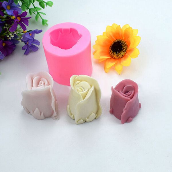 Moldes para pasteles con forma de flor de rosa 3D, cortador de galletas de silicona, moldes para confitería y fondant, herramientas de decoración de pasteles de cocina, 1 unidad