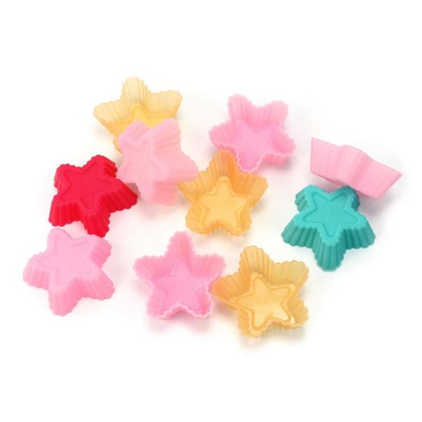 Cake Tools 10 Stars Shape Silicone Candy Cup Mold Cupcake Baking Mold Cocina