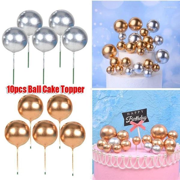 Outils de gâteau 10pcs Ball Topper Set 2cm-4cm Sphères Décoration d'anniversaire pour la fête Célébrer le mariage Glitter Balls