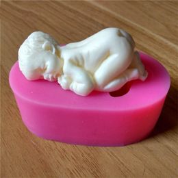 Outils de gâteau 1pc 3D sommeil bébé savon à la main moule chocolat décoration bricolage biscuits fondant silicone fimo moule