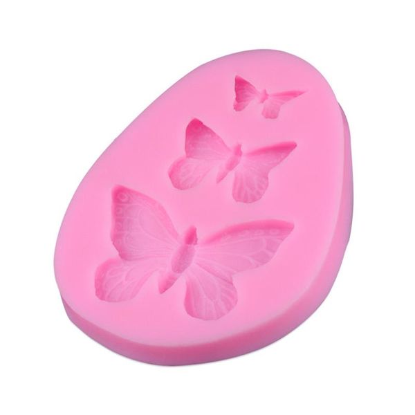 Herramientas para pasteles, molde de silicona de grado 3D DIY con forma de mariposa, moldes para fondant de chocolate, utensilios para hornear, decoración de cocina, 1 ud.