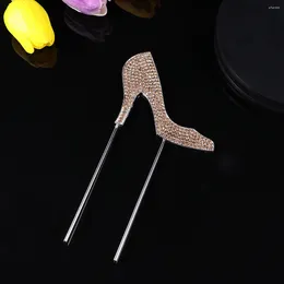 Outils de gâteau 1pc chaussures à talons hauts Topper paillettes alliage strass fête d'anniversaire choisir fournitures de décoration alimentaire (or)