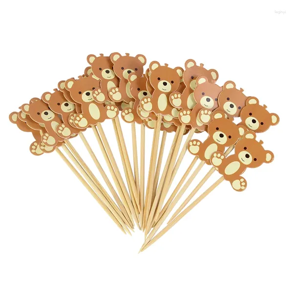 Outils de gâteau 20 pièces, décoration de Cupcake ours mignon, décoration d'anniversaire pour garçon et fille, décoration de fête pour enfants, fournitures de bricolage pour réception-cadeau pour bébé