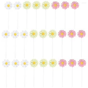 Outils de gâteau 30pcs Daisy Flower Topper Floral Cupcake Toppers Picks pour la fête d'anniversaire